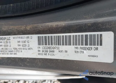 2012 Dodge Avenger Se from USA, damaged, VIN 1C3CDZAB5CN247161